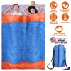 2 People Sleeping Bag for Adult Kids Lightweight Water Resistant Camping Cotton Liner Cold Warm Weather Indoor Outdoor Use 3 Season with Sack for Spri