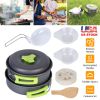 9Pcs Camping Cooking Ware Set Camping Stove Cookware Kit Aluminum Pot Pans Set for Hiking Picnic Outdoor