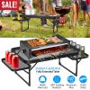 Foldable Camping Table Collapsible Picnic Aluminum Alloy Grill Stand 88LBS Max Load BBQ Table with 2 Side Trays