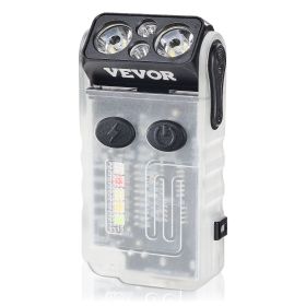 VEVOR Rechargeable Keychain Flashlight, Mini LED Flashlight with 13 Lighting Modes, Portable Pocket Flashlight with Clip