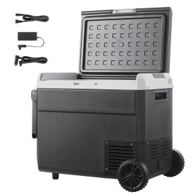 12 Volt Car Refrigerator, 63.4QT/60L Car Fridge, Portable Electric Cooler with Wheels and Handle, -4-68 Fahrenheit, 12/24V DC and 100- 240V AC Compre