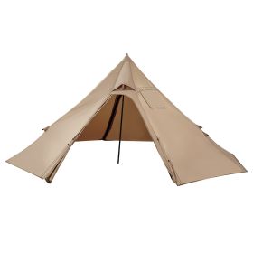Hot Tent for 2 Persons, Portable Winter Tipi Tent with Stove Jack, Waterproof Canvas Camping Tents, Lightweight 4 Season Shelter Tents for Hiking Fis