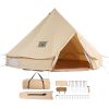 Canvas Bell Tent, 4 Seasons 5 m/16.4 ft Yurt Tent, Canvas Tent for Camping with Stove Jack, Breathable Tent Holds up to 8 People, Family Camping Outd