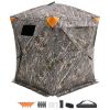 Hunting Blind, 270Ã‚Â° Ground Blind, 1-2 Person Pop Up Deer Blind for Hunting with Carrying Bag, Portable Resilient Hunting Tent, 3 Horizontal Windows