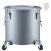 Fryer Grease Bucket, 16 Gal Oil Disposal Caddy with Caster Base, Carbon Steel Rust-Proof Coating, Oil Transport Container with Lid, Lock Clips, Filte