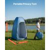 Pop up Shower Tent, Instant Portable Privacy Tent Changing Room with Shower Bag, Ground Stakes, Ropes, Carry Bag, 190T Polyester with Silver Coating,