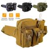 Tactical Waist Bag Utility Pouch Military Hiking Belt Bag w/ Water Bottle Pouch For Fishing Mountaineering Camping Hunting Running Outdoor