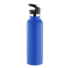 Sports Water Bottle Stainless Steel Vacuum-Insulated Drinking Cup w/ Straws Outdoor Cycling Hiking (Option: 500ml_BLU)