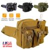Tactical Waist Bag Utility Pouch Military Hiking Belt Bag w/ Water Bottle Pouch For Fishing Mountaineering Camping Hunting Running Outdoor