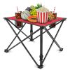 1Pc Foldable Camping Table Portable Picnic Table Lightweight Travel Desk with 2 Cup Holders Carrying Bag