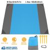 82.6x78.7in Sand Proof Picnic Blanket Water Resistant Foldable Camping Beach Mat w/ 4 Anchors 1 Carry Bag For 2-3 People