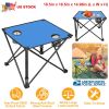 1Pc Foldable Camping Table Portable Picnic Table Lightweight Travel Desk with 2 Cup Holders Carrying Bag