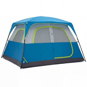 6-person Waterproof And Windproof Family Camping Tent, With Spacious Interior, Easy-to-install Double-layer Tent, Featuring Mesh Windows And Skylight (Option: Dark blue)