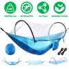 Camping Hammock with Mosquito Net 3-in-1 Portable Hammock Tent with BuiltIn Mosquito Net Dual-Way Zippers 440lbs Capacity Attached Storage Pocket for