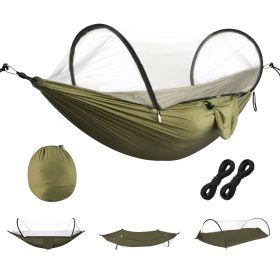 Camping Hammock with Mosquito Net 3-in-1 Portable Hammock Tent with BuiltIn Mosquito Net Dual-Way Zippers 440lbs Capacity Attached Storage Pocket for (Option: ArmyGreen)