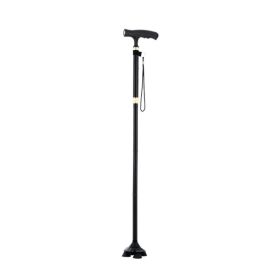 Multifunctional Non-Slip Folding Elderly Crutches for Walking (Color: Black, Type: Walking Stick)