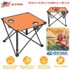 1Pc Foldable Camping Table Portable Picnic Table Lightweight Travel Desk with 2 Cup Holders Carrying Bag