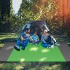 82.6x78.7in Sand Proof Picnic Blanket Water Resistant Foldable Camping Beach Mat w/ 4 Anchors 1 Carry Bag For 2-3 People