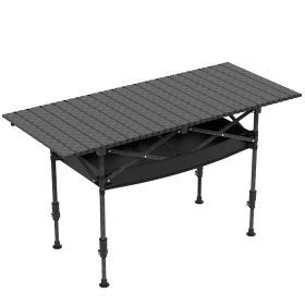 Portable Folding Camping Table With Adjustable Height Hanging Net Rustproof Carbon Steel Foldable Roll-Up Camping Table for Picnic Camping Hiking Beac (Option: 120CM)