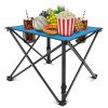 1Pc Foldable Camping Table Portable Picnic Table Lightweight Travel Desk with 2 Cup Holders Carrying Bag