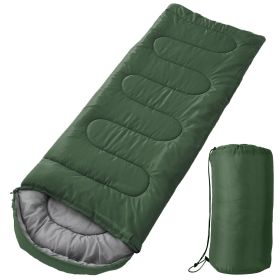 Camping Sleeping Bags for Adults Teens Moisture-Proof Hiking Sleep Bag with Carry Bag 32-50â„‰ for Spring Autumn Winter Seasons (Option: ArmyGreen)